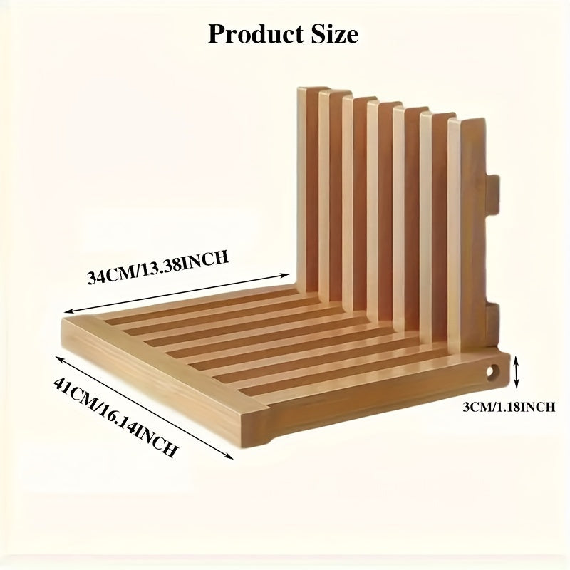 Vintage-Style Solid Wood Wall-Mounted Folding Chair TJR9F2X