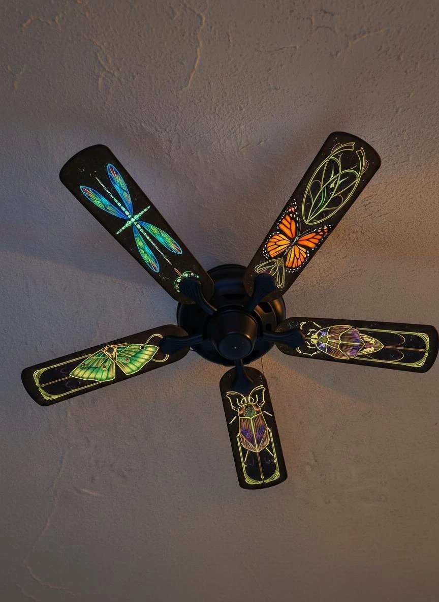 Kinetic Insect Ceiling Fan Decals | Cyberpunk Steampunk Art