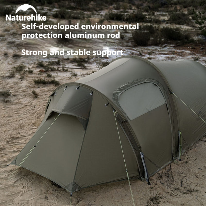 Naturehike OPALUS Series UL Tunnel Type Tent 2-3 Person 4 Season Large Ultralight Hiking Backpacking Outdoor Camping Waterproof 15D 20D Nylon Silicone Tear Resistant Material
