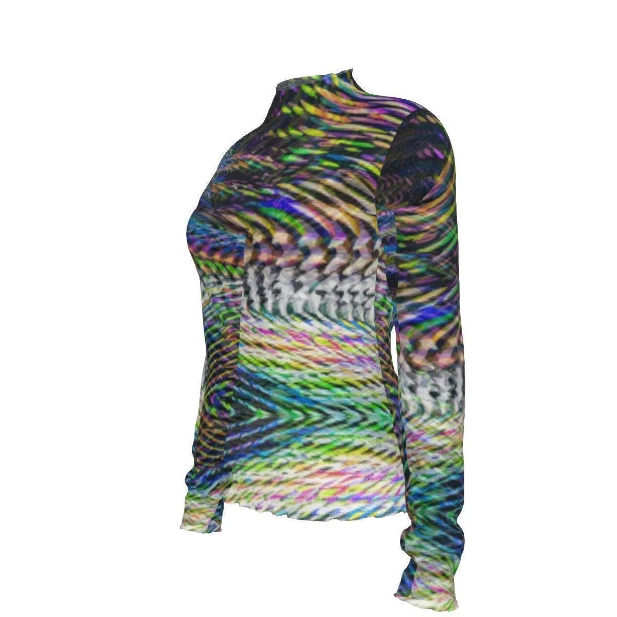 Zebra Cake Trails Breathable Mesh T-Shirt - StreetsmArt Liquid Monochrome Top for Nightclubs & Raves