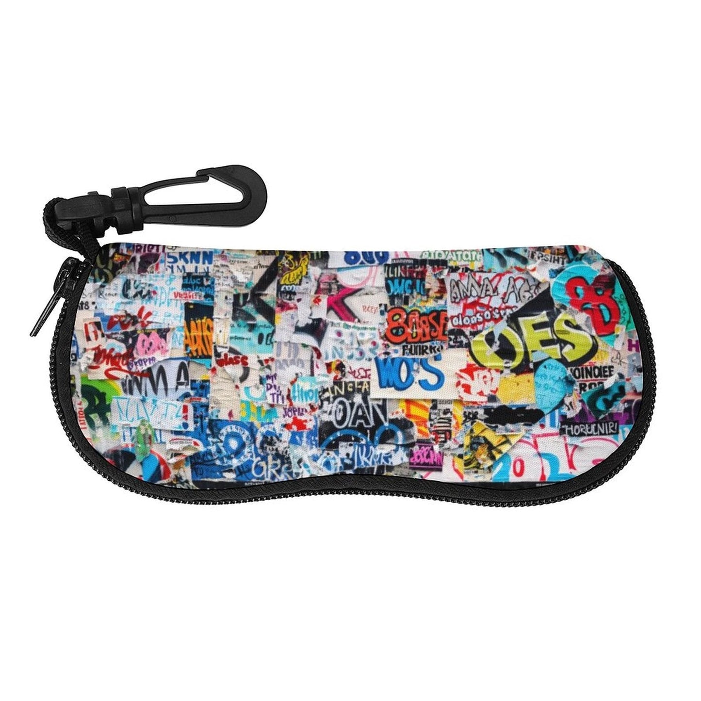 Sticker Bomb Eyeglass Case — Graffiti Collage AOP Glasses Pouch, Pocket-Size Street Art