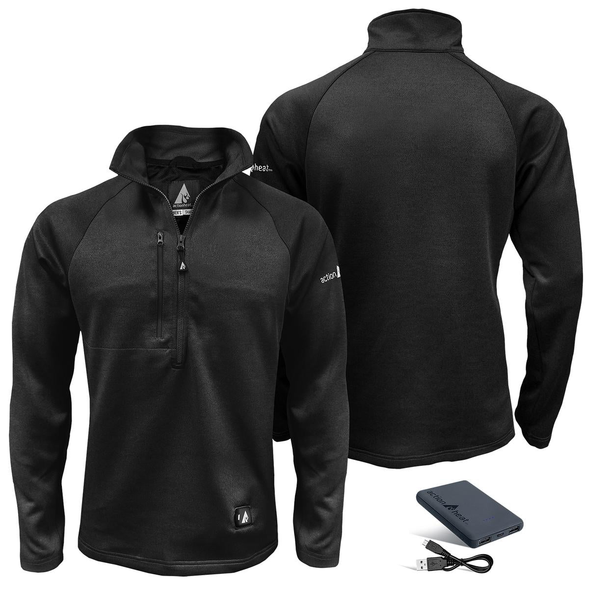 ActionHeat 5V Men's 1/2 Zip Pullover Battery Heated Shirt