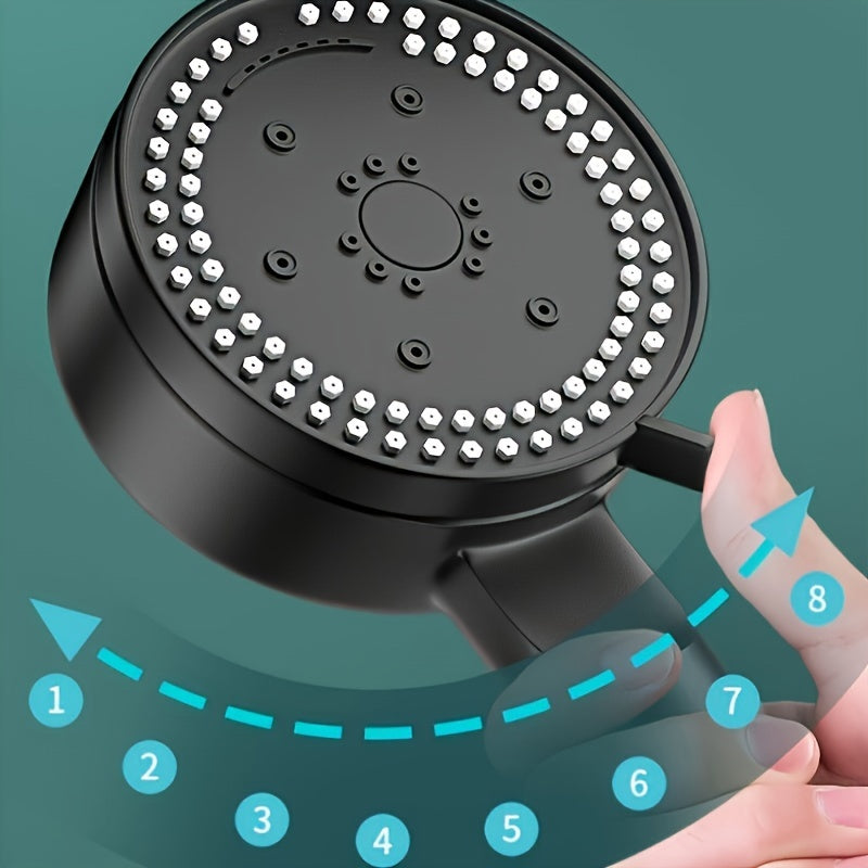 High Pressure 8-Mode Handheld Shower Head, Round Wall Mount TJR2P9L