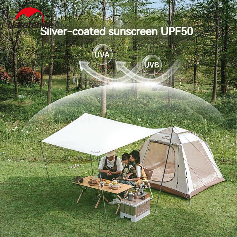 Naturehike ANGO 3 Picnic Quick Opening Tent 3-4 Persons Automatic Easy to Set Up Large Space Luxury Sunshade Family Camping Highly Durable Rainproof Canopy Tent