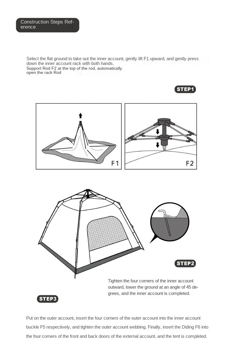 Vidalido CABIN PLUS Series Automatic Cabin Style Tent Portable Lightweight Folding for 4-6 Person Family Shed Leisure Quick Opening Sunshade Tent