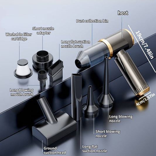 Wireless Car Vacuum Cleaner with 8 Accessories, Gray TJR9B4X