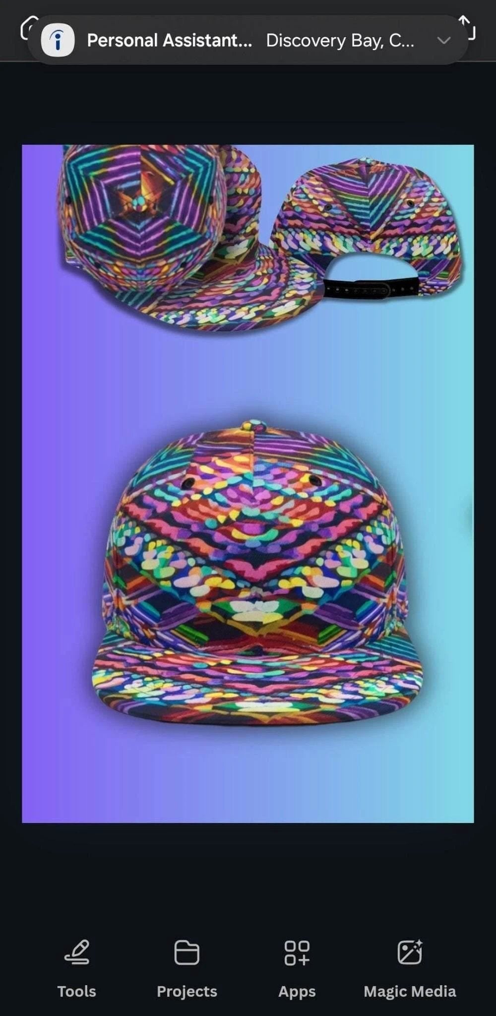 Vegas Gems "Big Dreamer" Snapback - High-Roller Neon Print Baseball Cap for Bold Entrepreneurs & Travelers