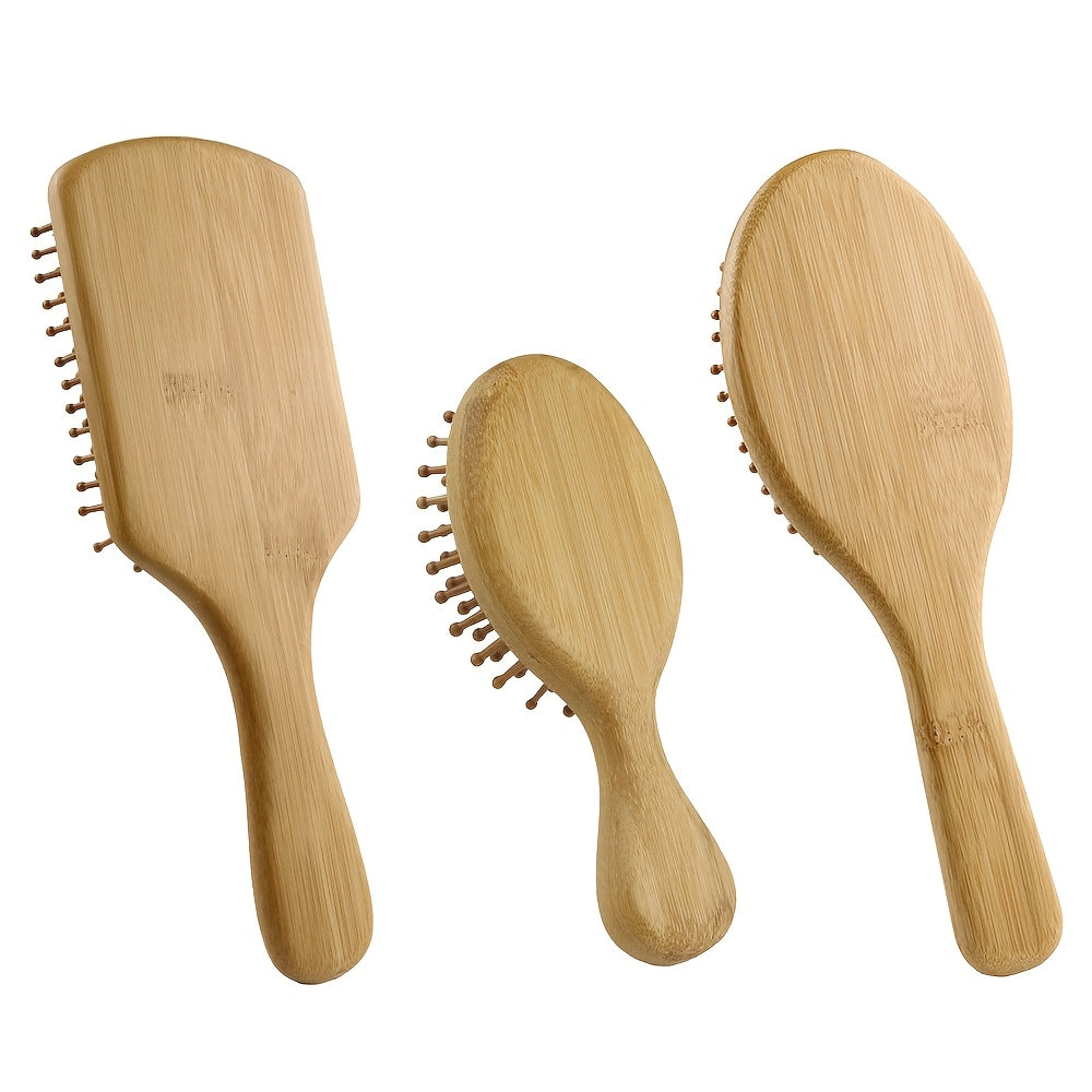 6pcs Bamboo Hair Brush Set for Men & Women - INK3