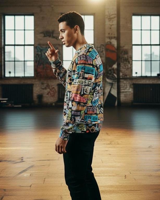 Maximalist Heavyweight Crewneck for Art Collectors — Abstract AOP Sweatshirt, 310gsm Cotton Statement Piece, Gallery-Ready Streetwear