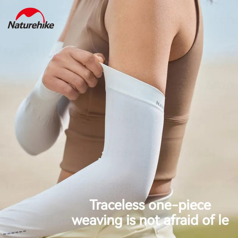 Naturehike POCKET SUN Outdoor Sunscreen Sleeve Sun UV Protection Ice Cooling Arm Cover Unisex Running Biking Non-Slip Long Gloves No Finger Sleeves