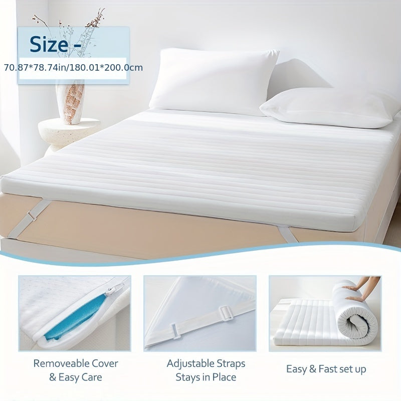 Memory Foam Mattress Topper Set with Cover - 7JG0