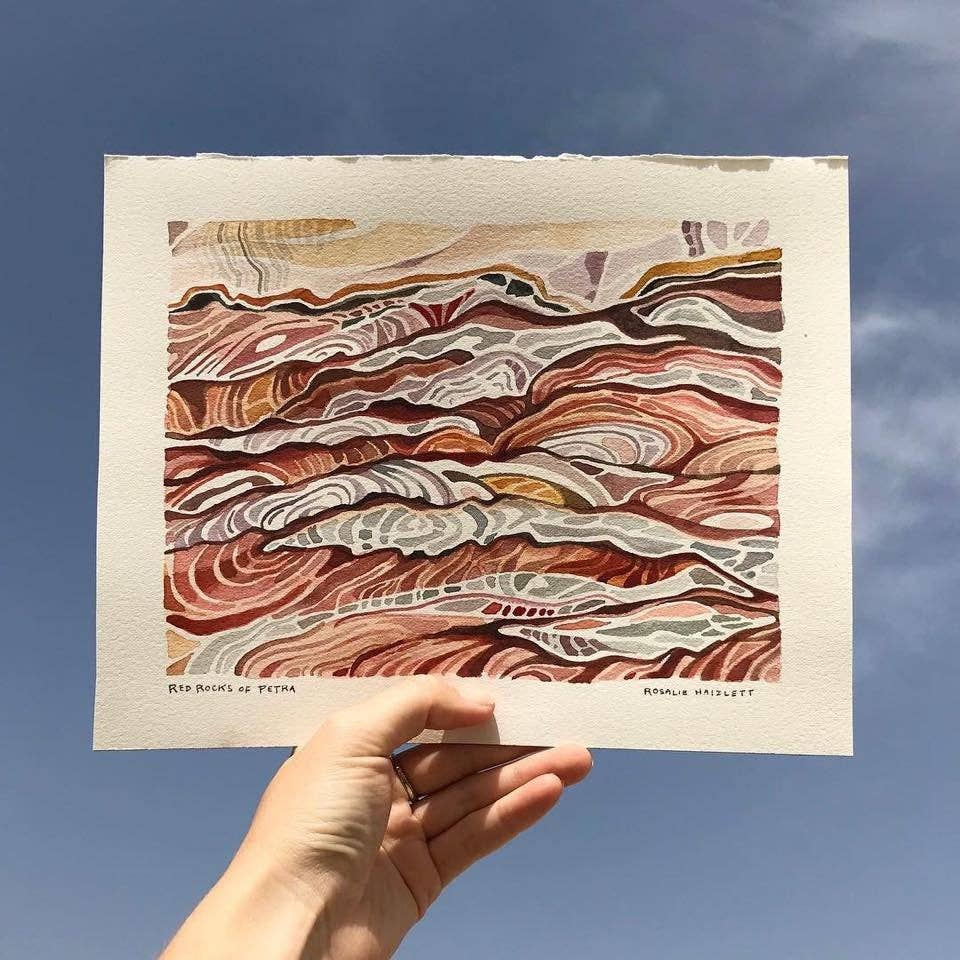 Rosalie Haizlett Illustration - Pink Sandstone Watercolor Art Print