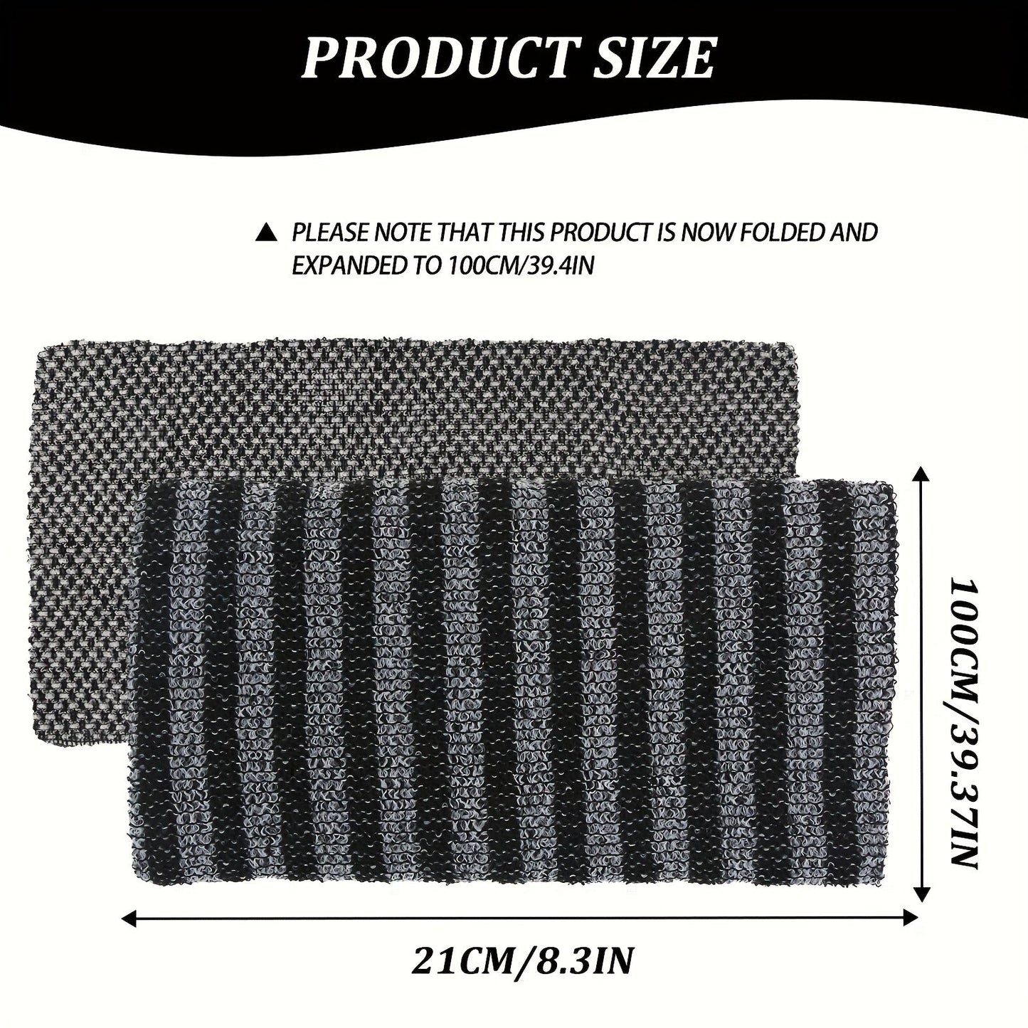 2pcs Double Side Exfoliating Body Scrub Back Scrubber, Bath Wash Towel Loofah Towel with Strap
