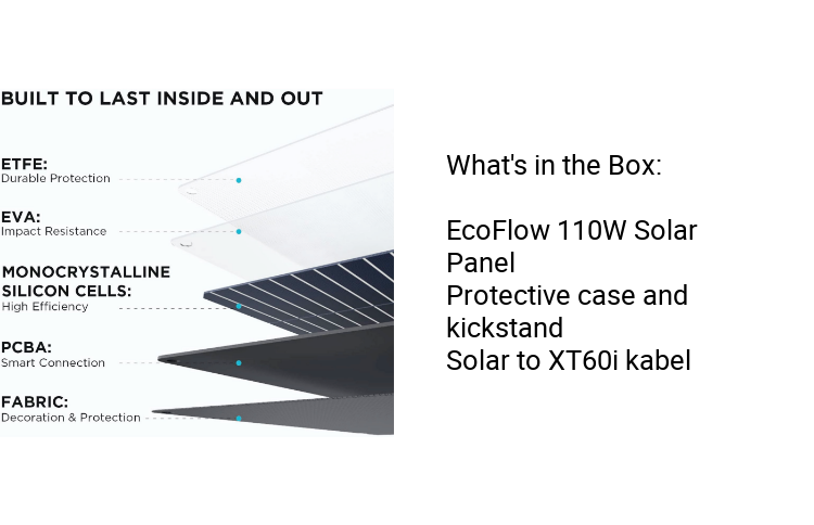 EcoFlow 110W Portable Solar Panel Foldable Self Support All Weather Ready Solar Panel Board With Carry Case IP68 Waterproof Monocrystalline Silicon