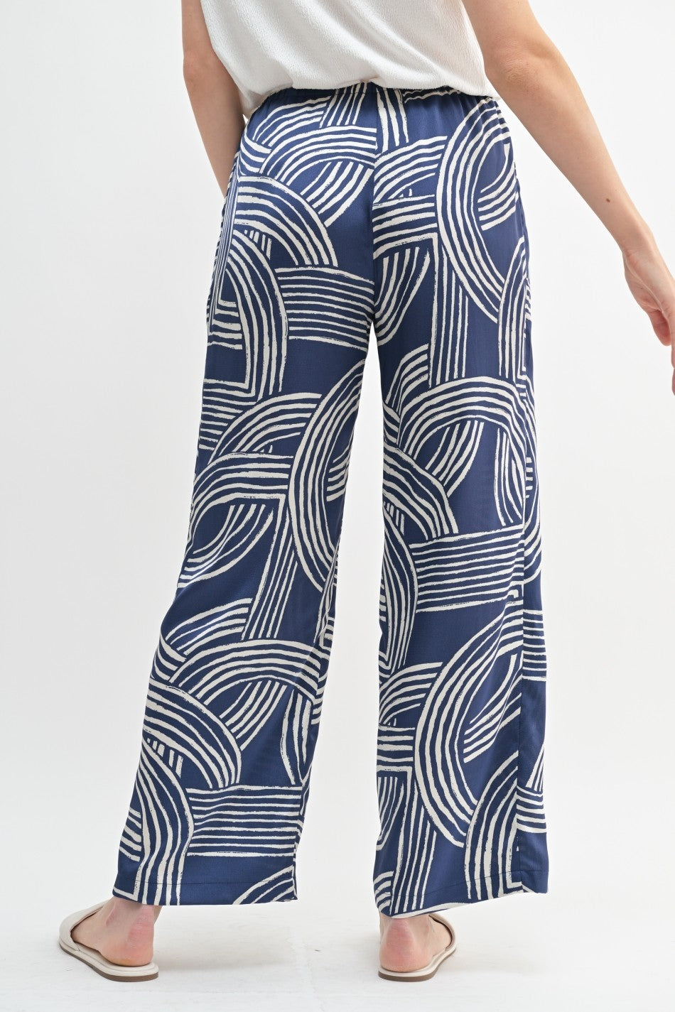Serenity Abstract Print Satin Pants
