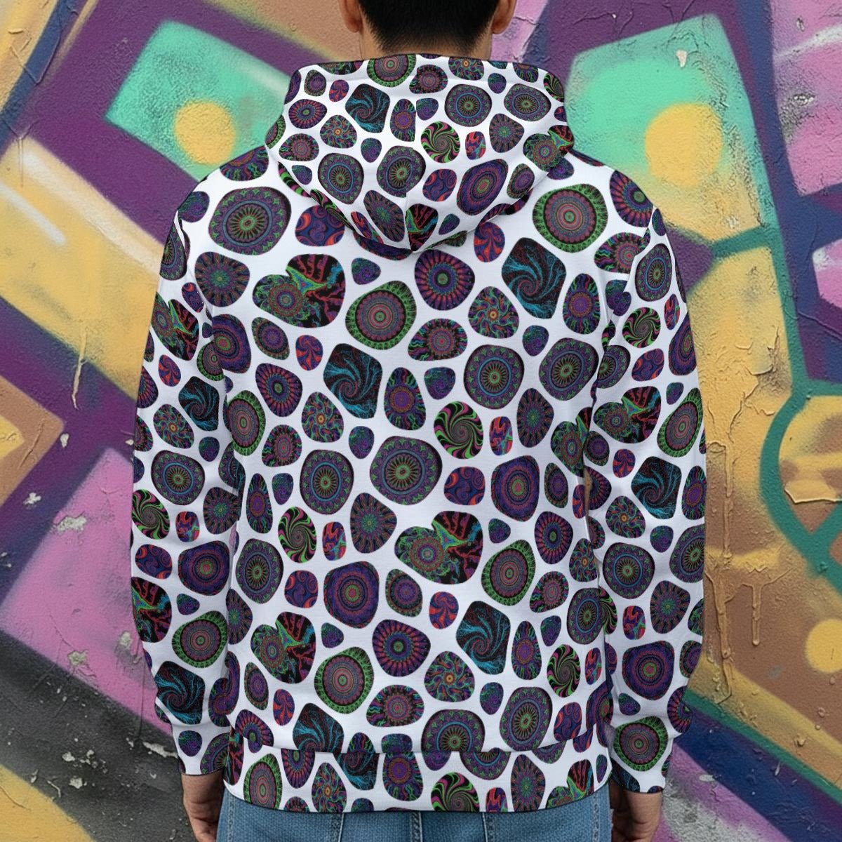 Biomorphic Cow Print Mark 11 Heavy Fleece Zip-Up Hoodie