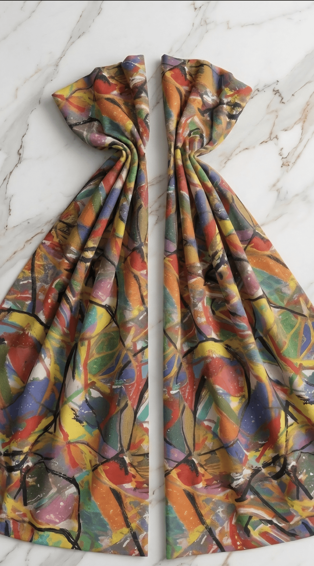 Boundless Bleeds AOP Blackout Curtains with Hooks | 265gsm UV-Resistant Insulated Window Panels — Maximalist Art-Forward Light-Blocking Home Decor