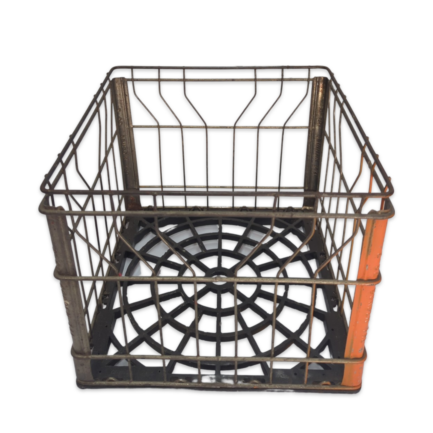 Vintage Borden Iron Milk Crate
