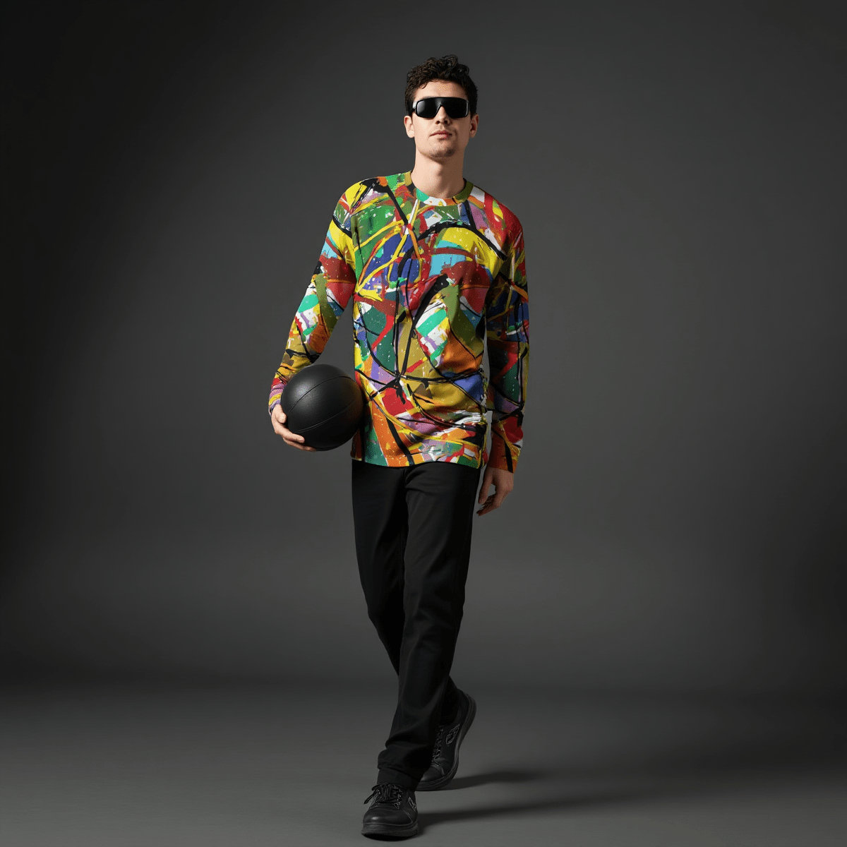 Boundless Bleeds AOP Paint Splatter Long Sleeve Tee | Full-Body Expressionist Print Cotton Crew (190gsm, XS–5XL)