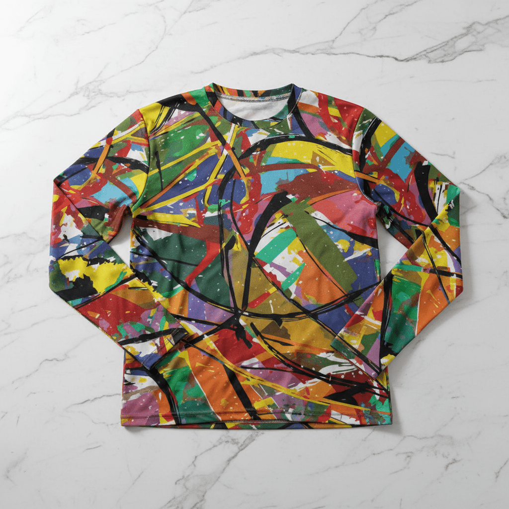 Boundless Bleeds AOP Paint Splatter Long Sleeve Tee | Full-Body Expressionist Print Cotton Crew (190gsm, XS–5XL)