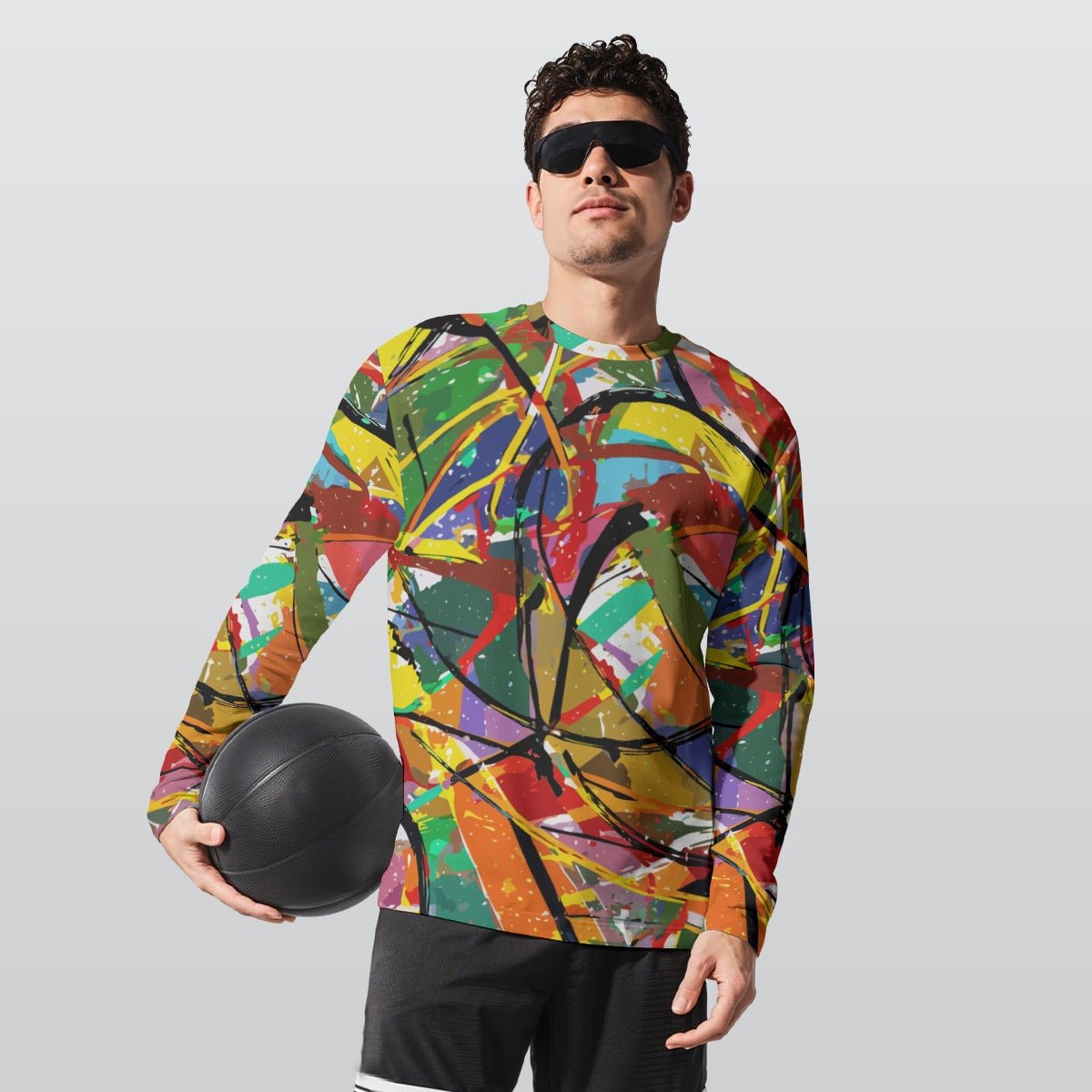 Boundless Bleeds AOP Paint Splatter Long Sleeve Tee | Full-Body Expressionist Print Cotton Crew (190gsm, XS–5XL)