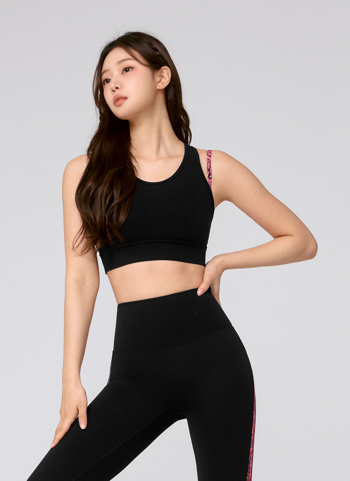 Black Label Power Rise Python Color Block Bra Top