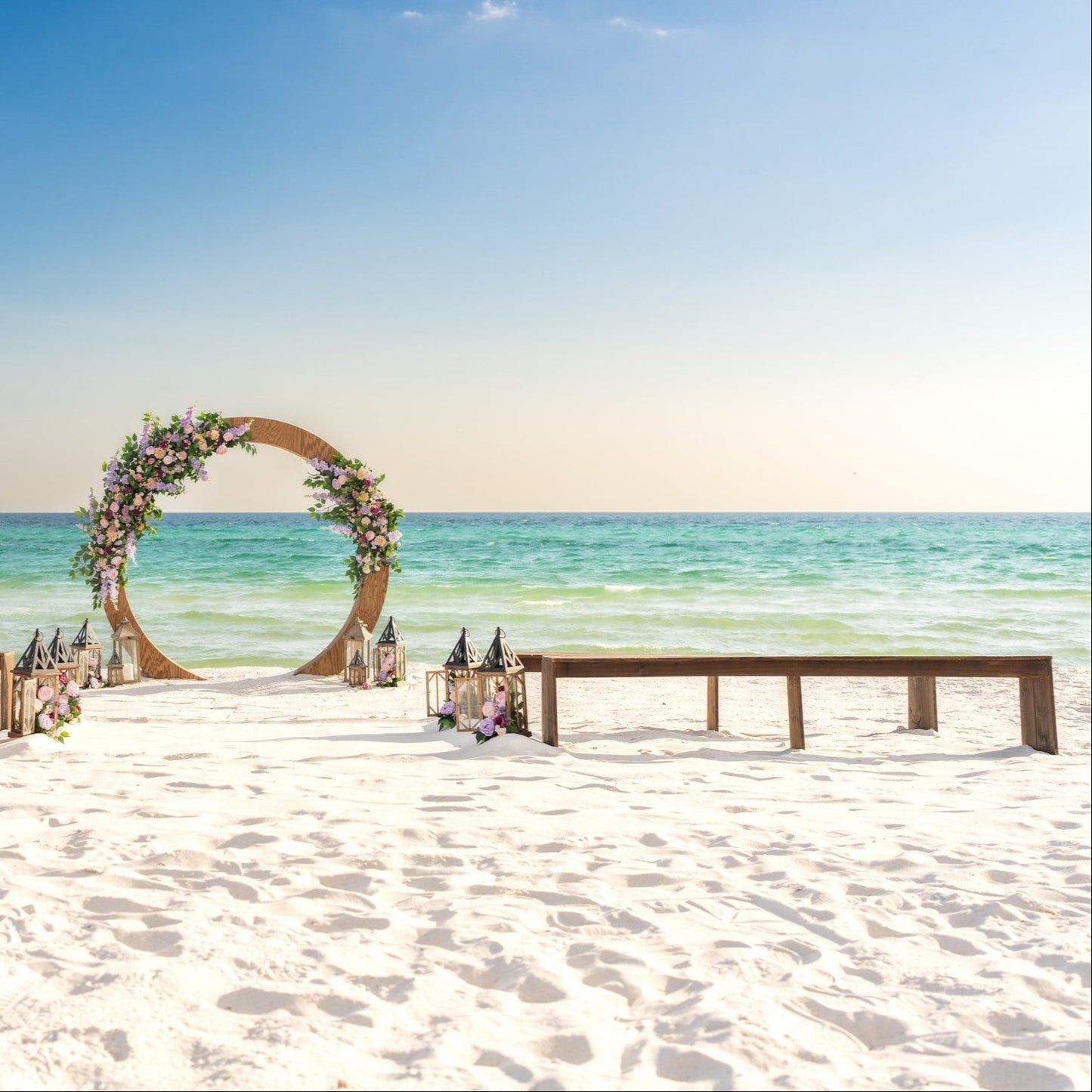 Brown Wood Bench Rentals