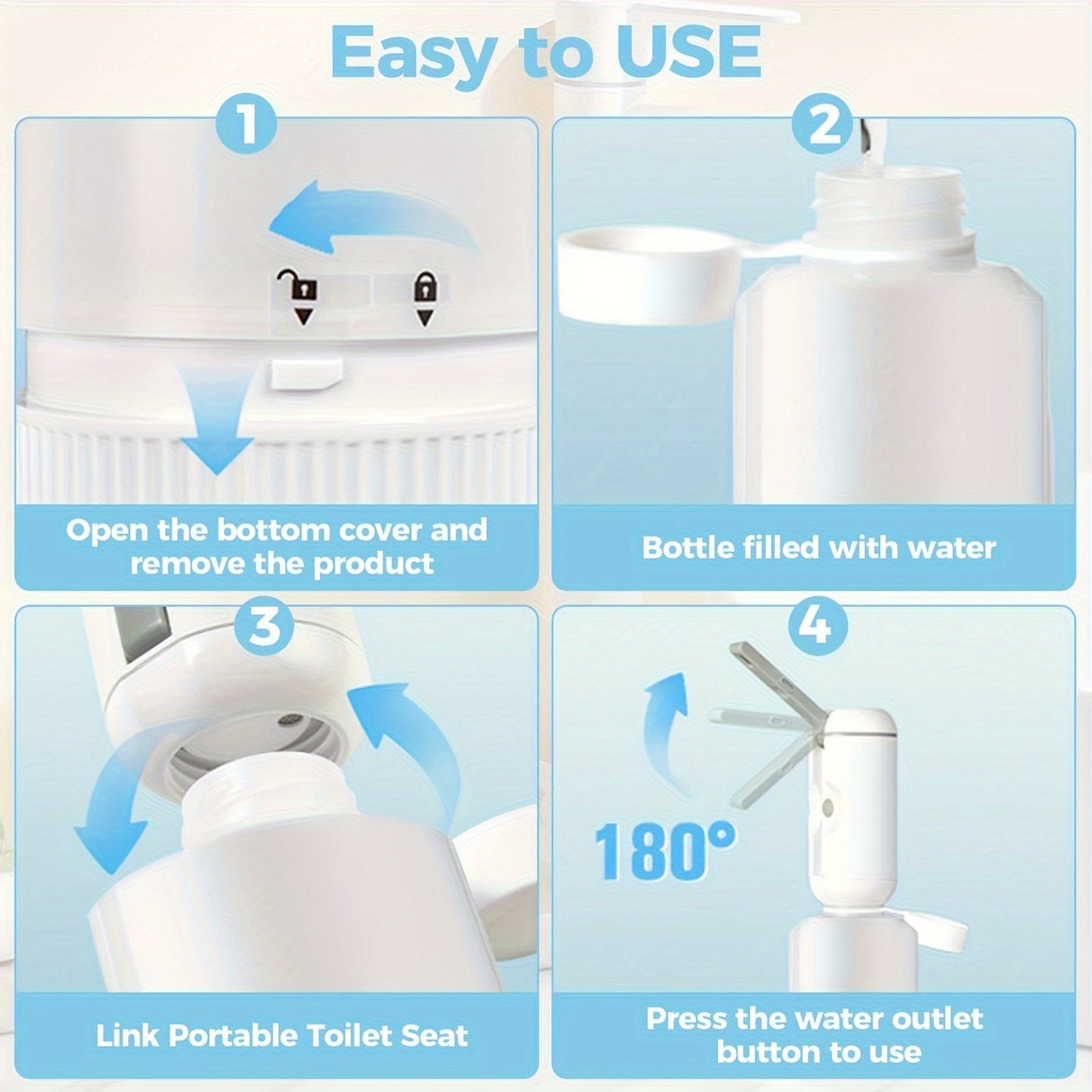 USB Rechargeable Portable Travel Bidet, Handheld Sprayer TJR4R6H