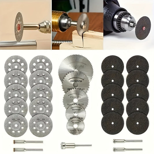 30pcs Mini Rotary Tool Kit, Multi-Surface Cutting TJR9P2M