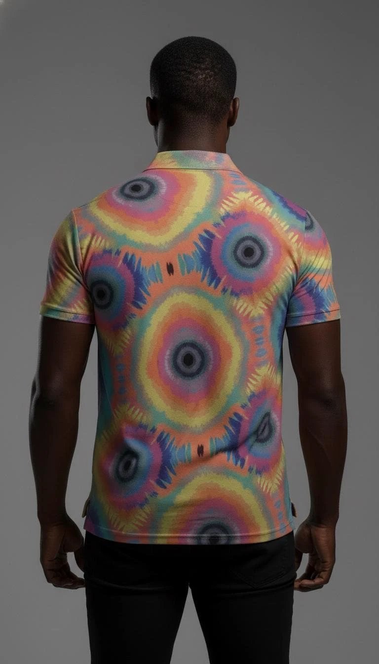 Maximalist AOP Men's Stretch Henley Shirt | Ribbed Polyester Long Sleeve — Tailored Statement Top for Artists, Studio-to-Gallery Days (XS–5XL)