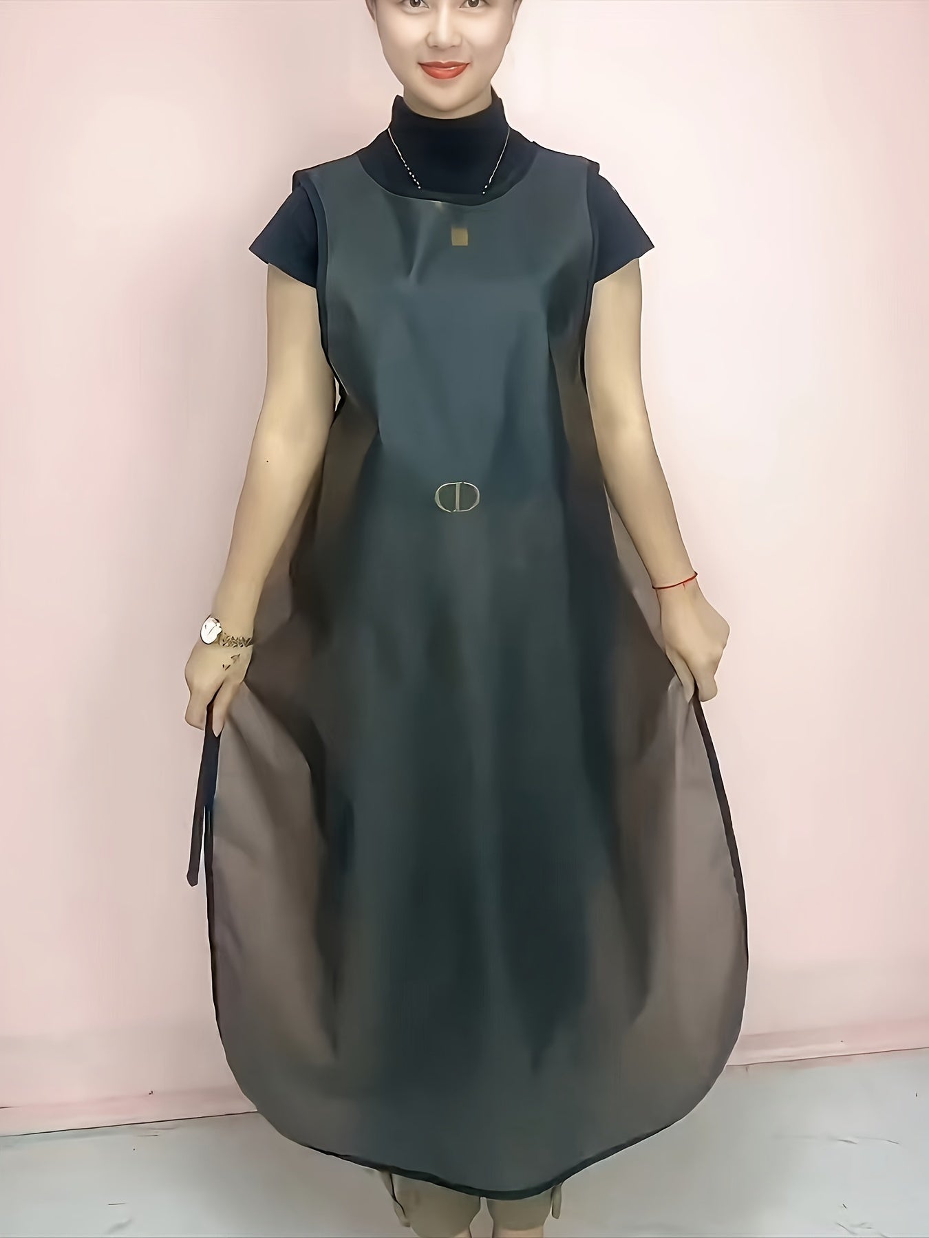 Soft Autumn/Winter Over-Knee TPU Transparent Apron for Work TJR3Z5L