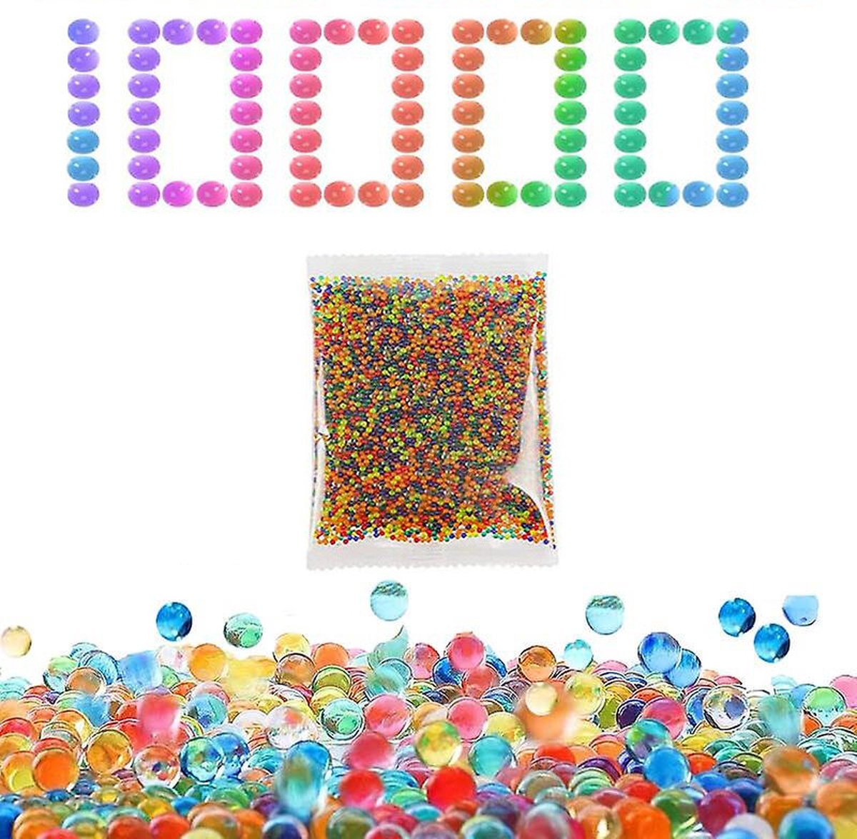 Multi Color Balletjes - 10.000 stuks - 7-8mm - Blauw - Waterabsorberende balletjes - Waterballetjes - Gelballetjes Transparant - Waterparels - Waterbeads