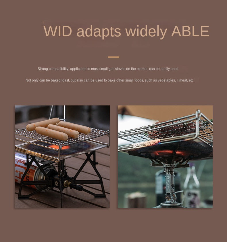 Campingmoon US-1312/1615 Toast Grill Net Portable Folding Stainless Steel Outdoor Camping Stove Accessories Bracket Barbecue Mount BBQ Toaster Bake Mesh