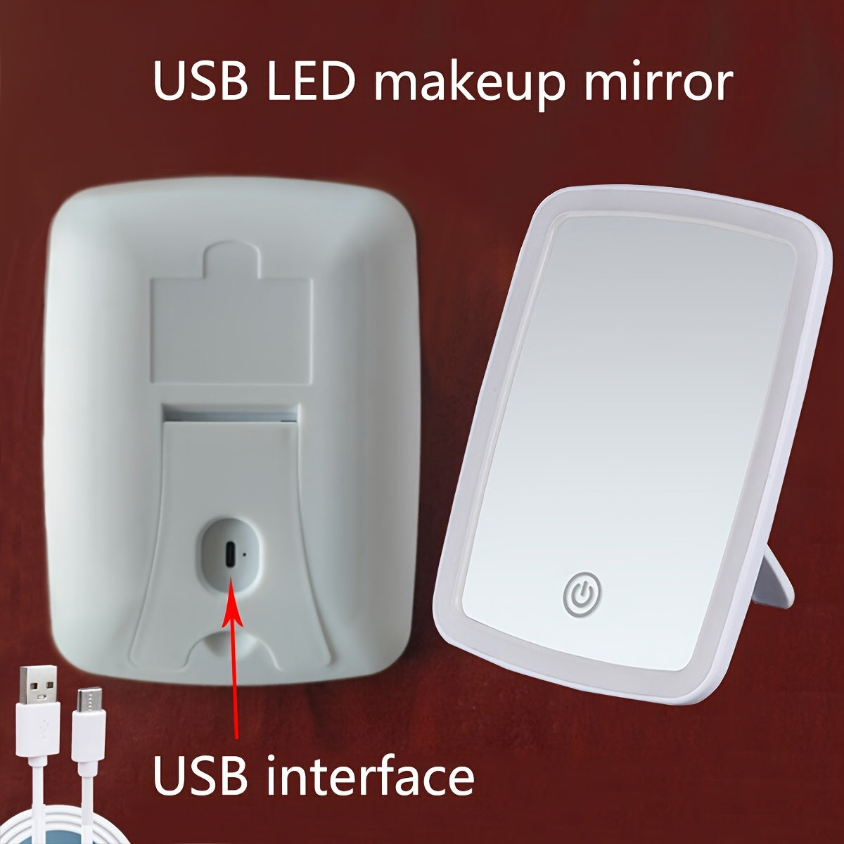 USB Charging White LED Makeup Mirror - QN2K