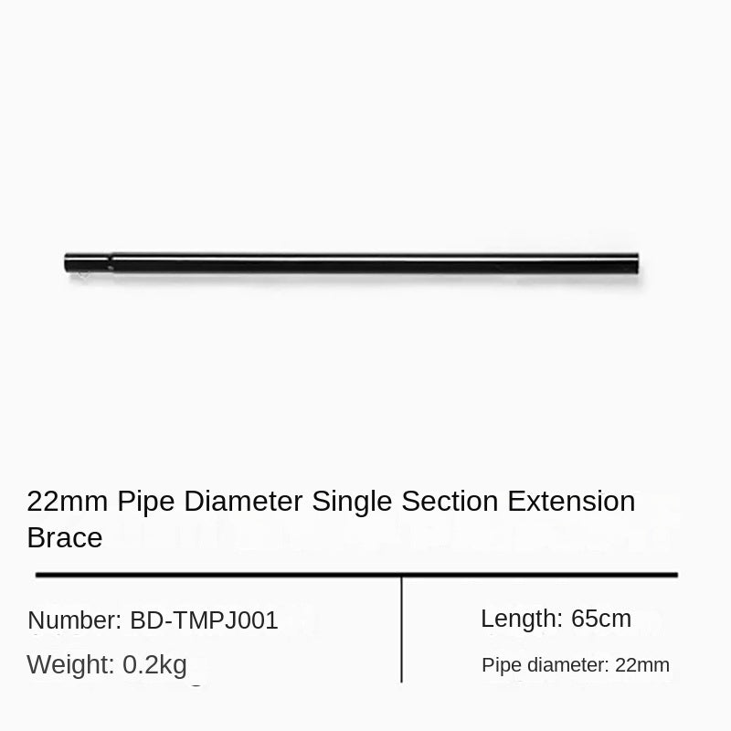 BLACKDOG Canopy 4-Section Tarp Pole Rod 2.4m Length 22mm 25mm Diameter Steel Iron Heavy Duty Outdoor Camping Portable Awning Tarp Tent Pole