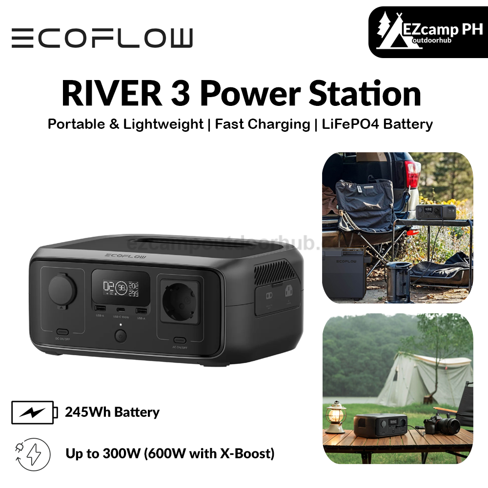 Ecoflow River 3 Power Station 220V Charging 100% In 1 Hour 300W Up To 600W With X-Boost Power Source Battery Backup Energy Storage