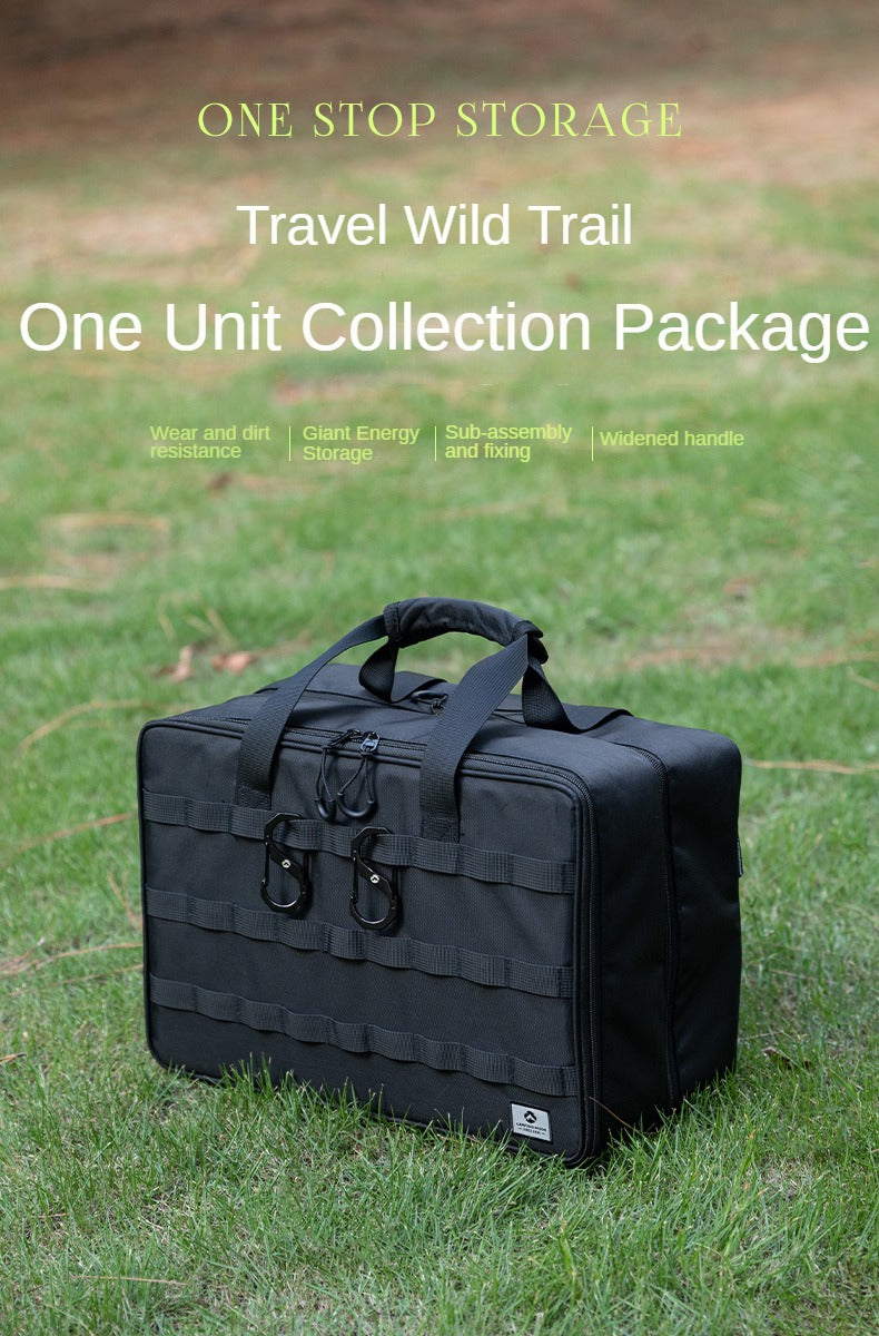 Campingmoon BK-46 Tactical Storage Bag Portable Lightweight IGT Compatible Black Large Integrated Grill Table Storage Tool Bag Accessories Add-ons Outdoor Camping Equipment Tool Cookware Utensil