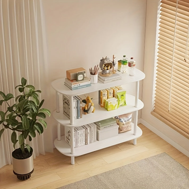Modern White Wooden Tiered Shelf - HVH0