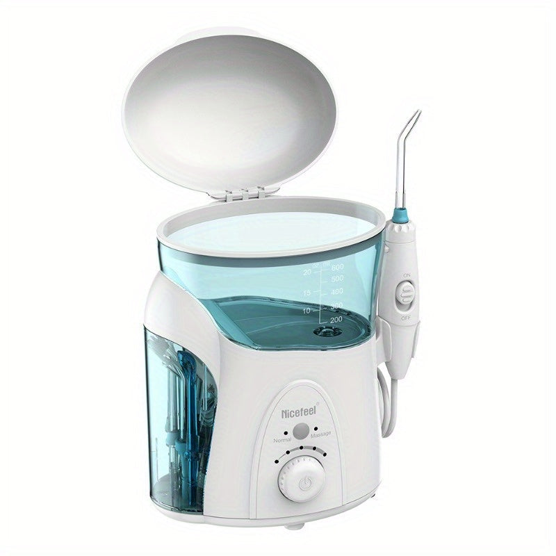 600ml Electric Water Flosser  Adjustable Pulsed Flow 7 Nozzles Soft Mode-FYGW