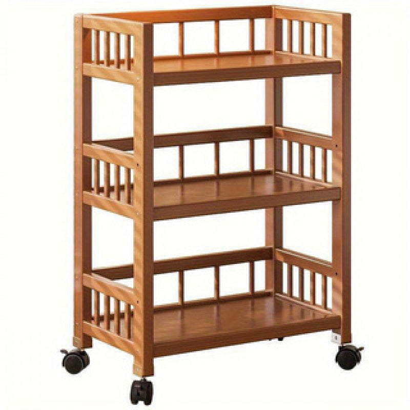 Versatile Wooden Storage Cart with Wheels - M7YB