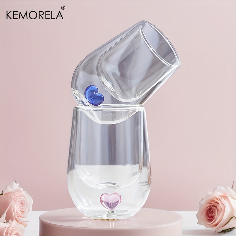 Love Heart DoubleLayer Glass Cup-4WZ1