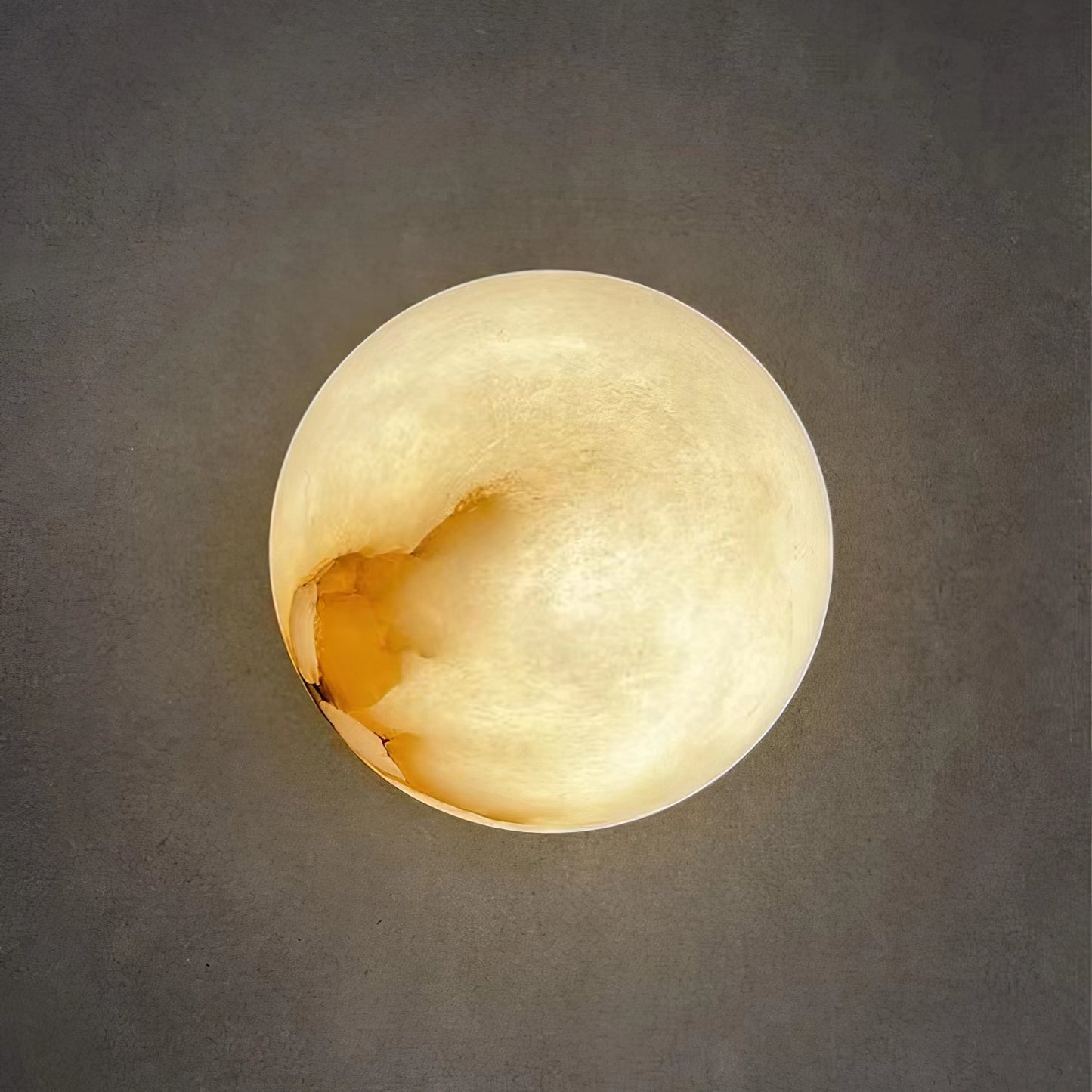 Mini Orb Alabaster Wall Light With Sculpted Stone Shade