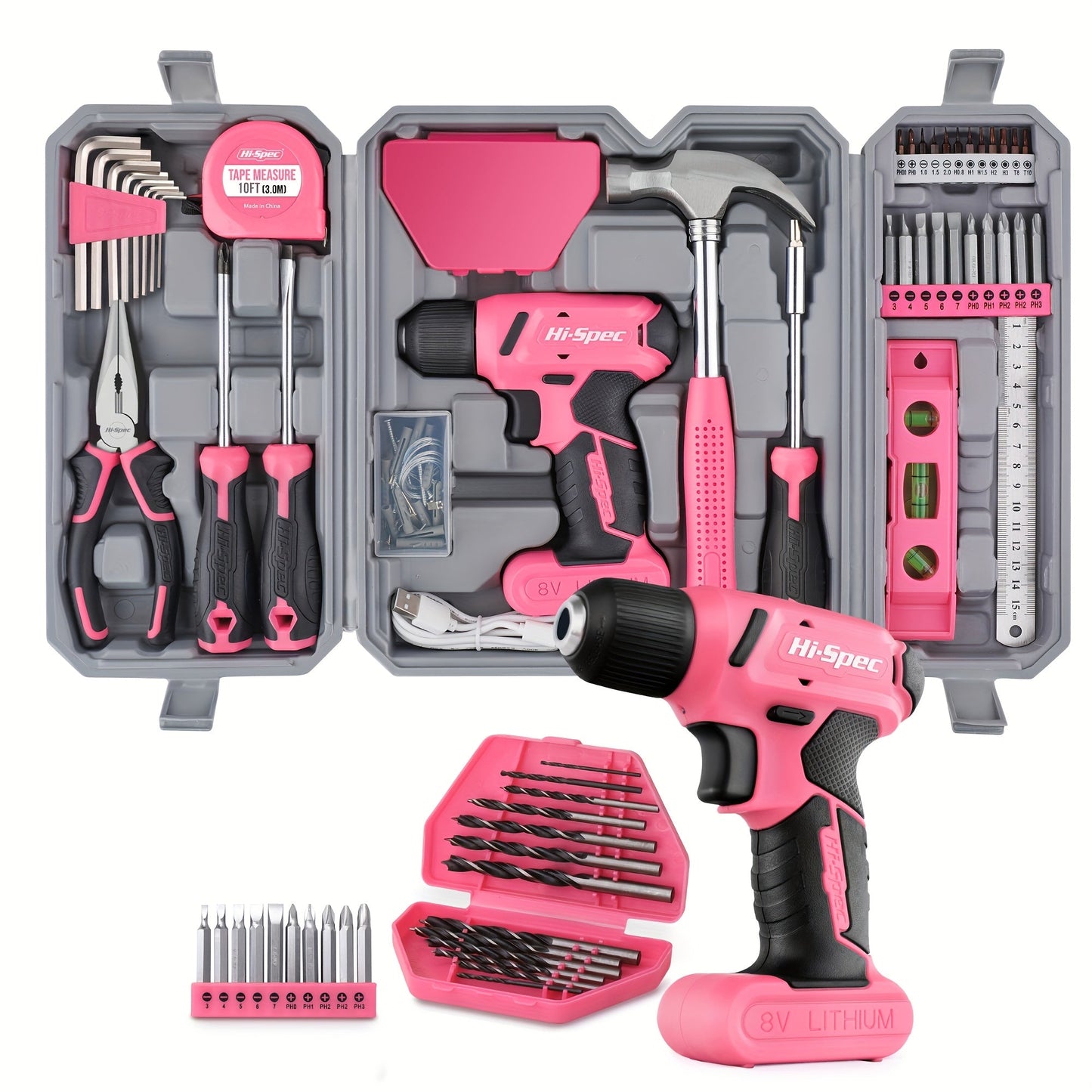HiSpec 58Piece Pink Drill Tool Set- HMT21DS