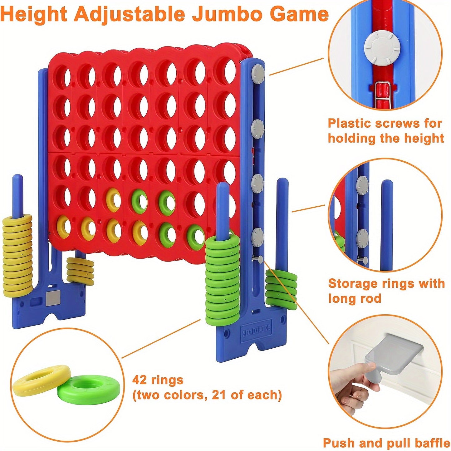 Giant 10.16cm A Row Game, Jumbo 4-to-Score TJR7L4D
