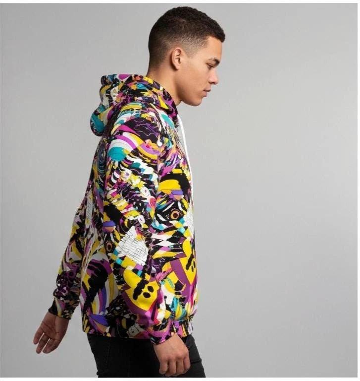 Heavyweight Primal Print Cotton Hoodie | Bold 310GSM AOP Pullover for Streetwear Collectors & Cold Nights