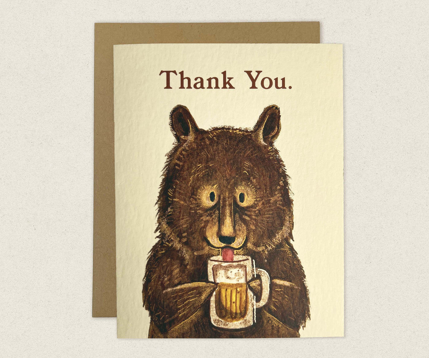 The Wild Wander - Beer Bear Thank You Greeting Card