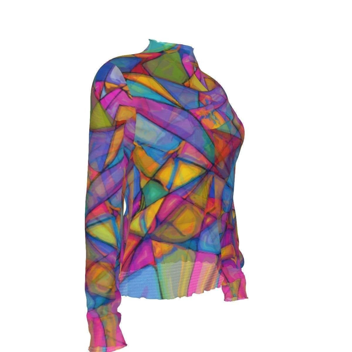Magnetic Maiden AOP Mesh Top | Ethereal Long Sleeve Women's