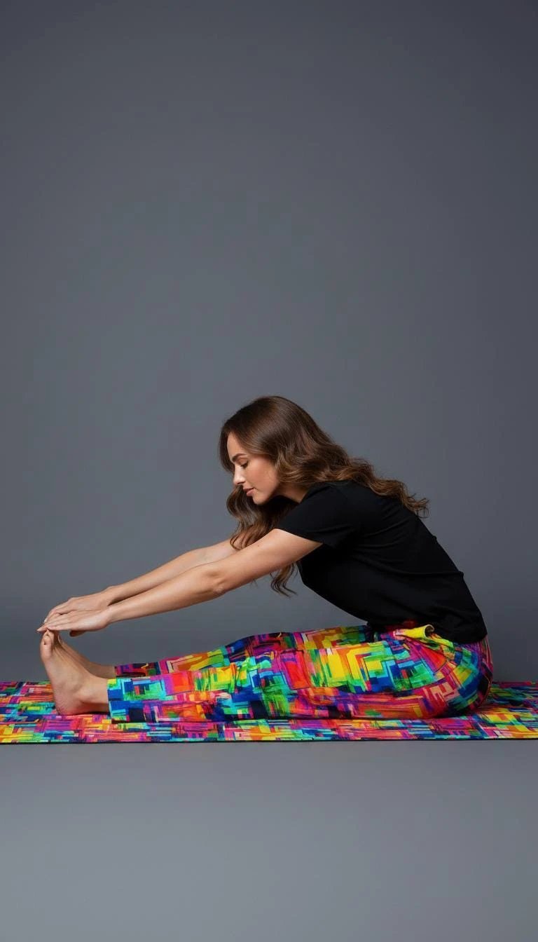 Geometric Retro Abstract Pajama Pants for Maximalist Loungewear Collectors — Bold AOP Polyester Sleepwear Bottoms, Dopamine Dressing PJs