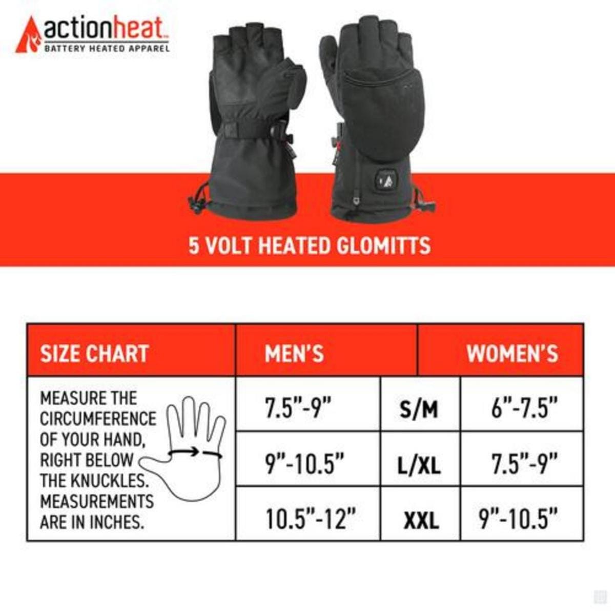 Open Box ActionHeat 5V Men's Battery Heated Glomitts