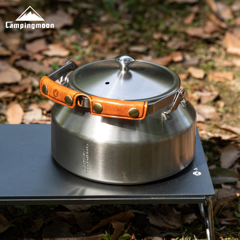 Campingmoon SW-PT / PT-67 Leather Sheath Cover Portable Lightweight Kettle Handle For Outdoor Camping Cookware Kettle Heat Resistant Anti-Scadling Handle Cover
